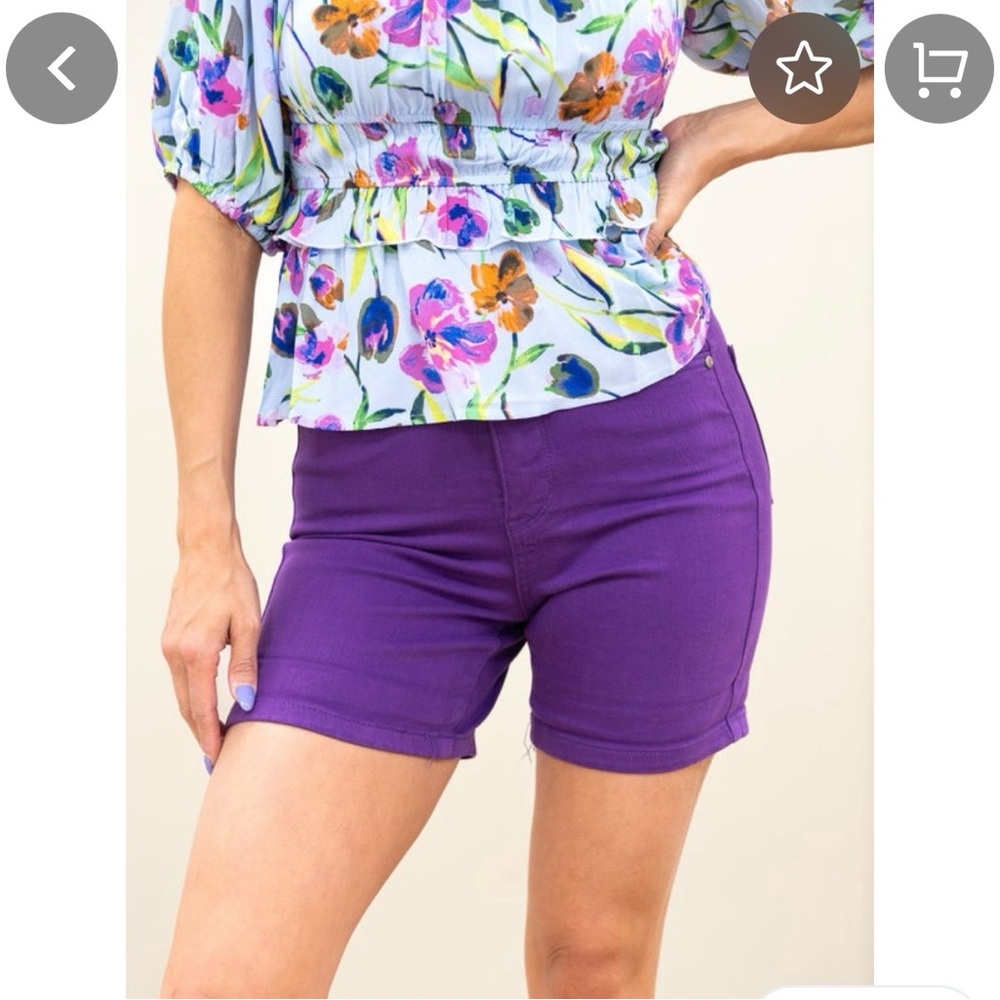 Judy Blue tummy control Vibrant Purple Women's Shorts